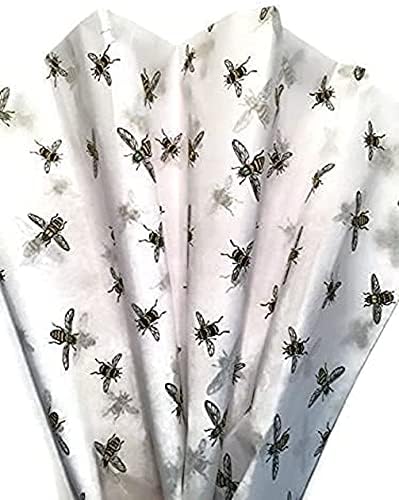 Papel de lenço GBBD com abelhas - para embrulhar bolsas de presente ou artesanato 24 folhas decorativas 20 em x 30 em