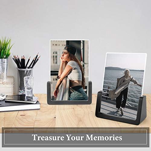 Waysese 4x6 quadros de imagem, moldura de imagem de madeira 2 pacote preto moldura fotográfica com base de madeira e alta diferença