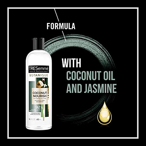 Shampoo de Tresemmé Botanique para o cabelo seco e crescente de cabelo de coco nutrir 92% materiais naturais derivados com desempenho profissional para cabelos secos, 16 fl oz