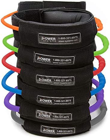Power Systems Versa manguito, 2 punhos acolchoados com tubos de resistência para pulsos e tornozelos