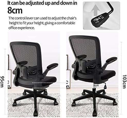 Cadeira de escritório Felixking, cadeira ergonômica com altura ajustável e suporte lombar de suporte lombar giratório