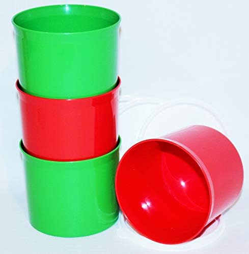 Conjunto de Tupperware de 4 mini -lojas de empilhamento 2 xícara / 500 mililitro vermelho e verde