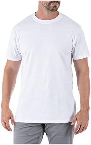 5.11 Camisa de gola alta tática masculina masculina, tecido de algodão respirável, estilo 40016, branco, 5xl