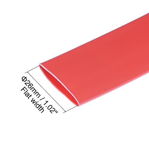 tubulação de encolhimento de calor UXCELL, 15,4 mm DIA 26mm Largura plana 3: 1 Talas Tax Cable Sleeve 1,5m - Vermelho