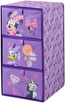 Disney Minnie Mouse 3 Drawer Soft Storage Unit com quadro de tela poli