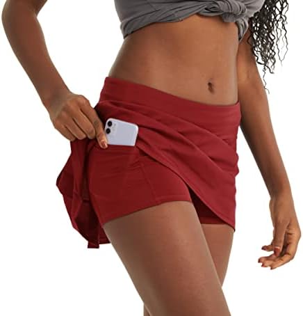 Saias de tênis plissadas femininas de Jegge com shorts embutidos e 3 bolsos de exercícios de golfe esportes casuais skorts