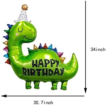6pcs Dinosaur Foil Balões para festas de aniversário Balão de dinossauros definido para Wild One Baby Shower Jungle Safari Animal World