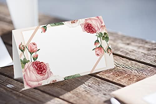 Floral Food Barrates Rótulos - Coloque cartões para casamentos, cartões de lugar de mesa - Perfeito para cartões de lugar de casamento, mesas de banquete, Buffet Food Label-