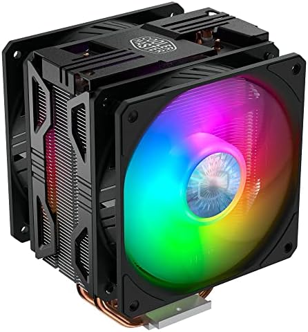 Cooler Master Hyper 212 LED TURBO ARGB CPU RECERLER Air - Jet Black Aluminium acabamento, 4 tubos contínuos de calor de contato direto