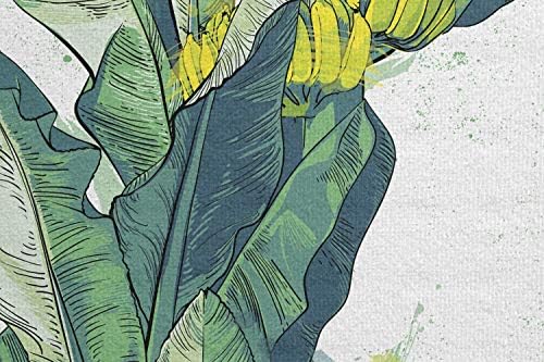 Toalha de tapete de ioga tropical de Ambesonne, folhas de bananeira repetitivas folhas exóticas estampas de verão, suor não