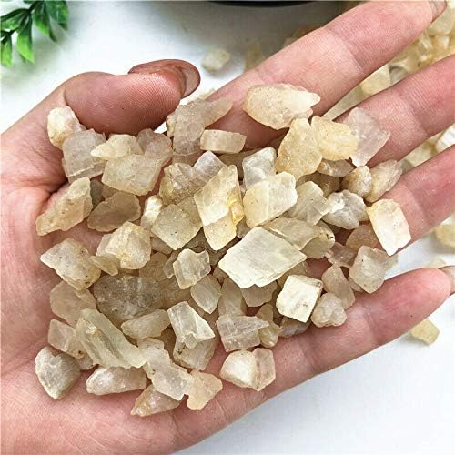 Shitou22231 50g natural não polido Moonstone quartzo de cristal pedras de cascalho de cascalho amostra de cura cálculo de cura