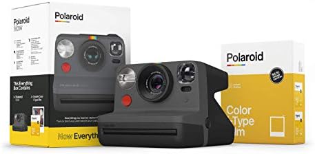 Originais Polaroids agora Integro do tipo I pacote de filmes e filmes de filmes - Everything Black & Polaroid Color for I -Type Double Pack, 16 Fotos e álbum de fotos - Large