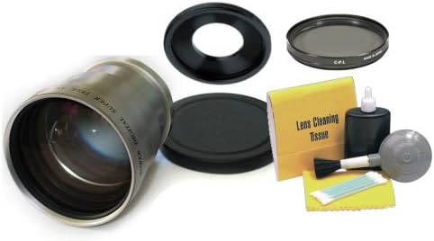 Nikon Coolpix P80 3.0X Lente telefoto, filtro de polarização circular, anel adaptador da lente e kit de limpeza de 5 peças