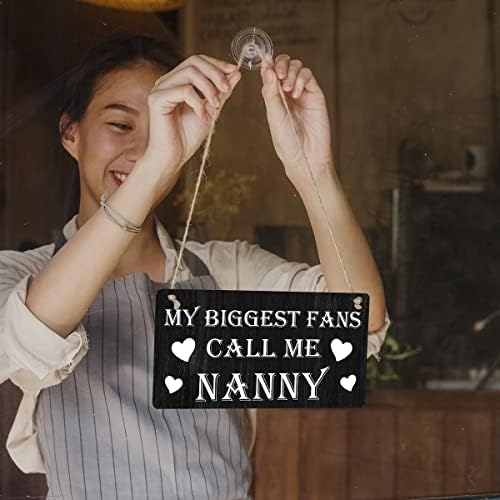 Nanny Sign Gift Farmhouse Meus maiores fãs me chamam de babá de madeira pendurada placa de parede rústica decoração de