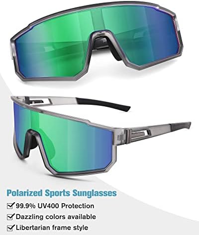 Óculos de sol esportivos polarizados para homens ， copos de lente de proteção UV para ciclismo de beisebol esportes de pesca em corrida