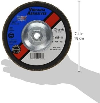 Virginia Abrasives 427-73120Z 7x5/8-11 Disco de aba 120g