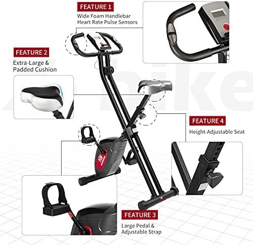 Bicicleta magnética de bicicleta de bicicleta adjunto do exercício de bicicleta de ginástica de bicicleta de fitness wyclet academia em casa com monitor LCD Durável na vertical vertical almofada de assento extra grande