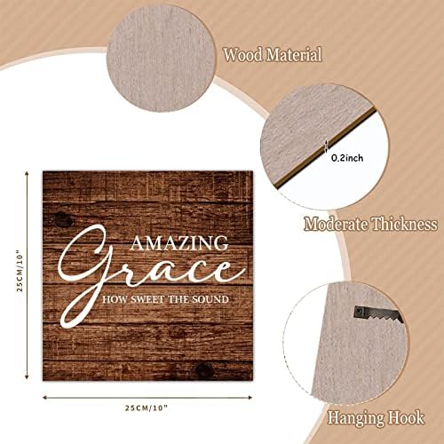 Classic Style Pallet de madeira sinal de madeira Amazing Grace How Swee the Sound Wood Family Sign Hanger Placa Classic Style
