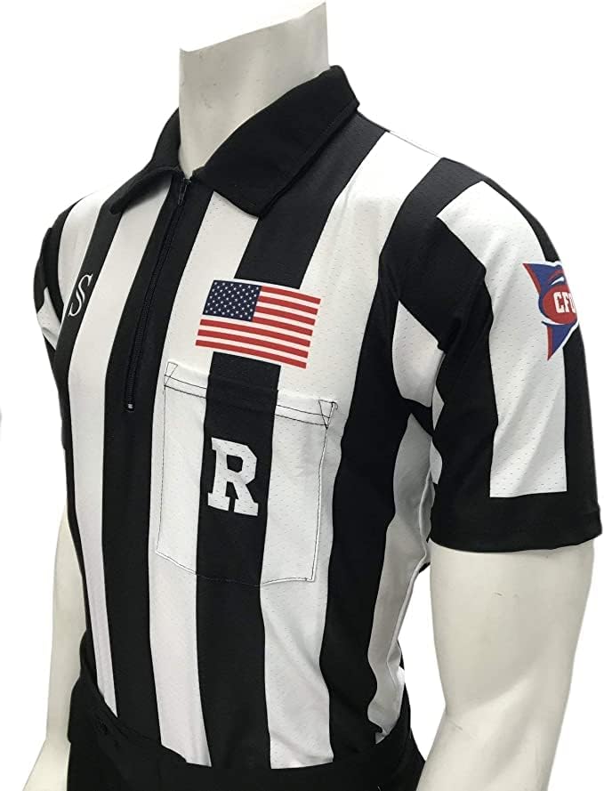 Smitty | USA115CFO | Camisa de manga curta do árbitro de futebol CFO colegiado | Performance Mesh College fez nos EUA oficial