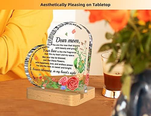 Parxara Gifts for Mom Desk Decor Rose Plate Gifts Para presentes de aniversário da mãe para mãe da filha- Presente presente da mãe