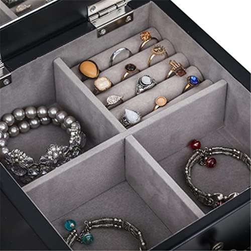 Dann Armário de jóias em pé com 5 gavetas e 6 ganchos de colar, peito de jóias com organizador de armazenamento superior