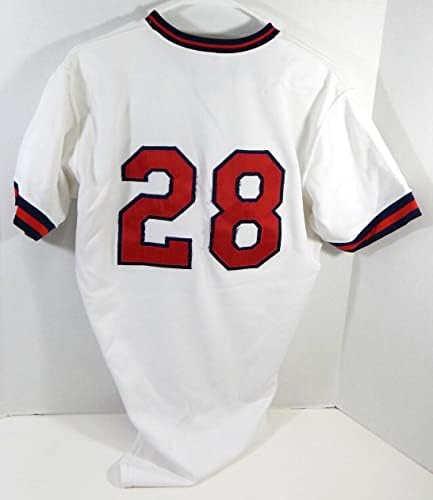 1986 Salem Angels #28 Game usou White Jersey 44 DP24796 - Jerseys de MLB usados ​​no jogo