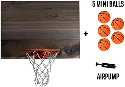Cali Kiwi Professa Basquete interno 3 Painel de madeira de madeira, feita com cedro americano. Inclui argola de 9 ”, rede e 5 mini -bolas de basquete e bomba de mão.