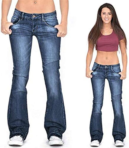 Andongnywell Women feminino Jeans de jeans high slim de jeans de jeans de jeans pretos de jeans pretos
