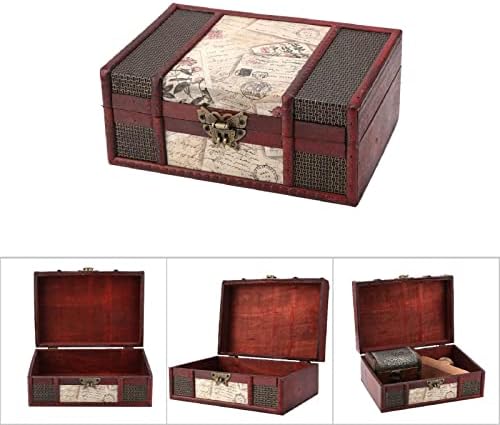 Moobreeze Vintage Wooden Small Size Book Box Organizador para jóias, livros e documentos, solução de armazenamento perfeito para casa e escritório