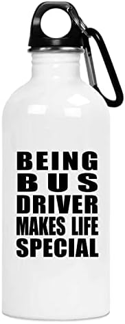 Designsify ser motorista de ônibus torna a vida especial, garrafa de água de 20 onças, copo isolado de aço inoxidável,