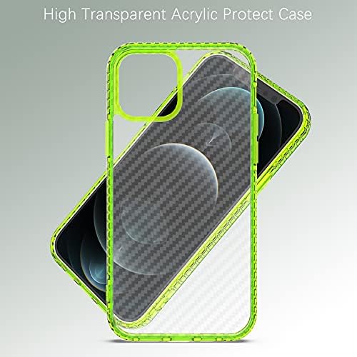 Dooge projetado para iPhone 12/12 Pro Case, [Impressão digital] [Non Slip] Padrão de fibra de carbono Proteção pesada Proteção