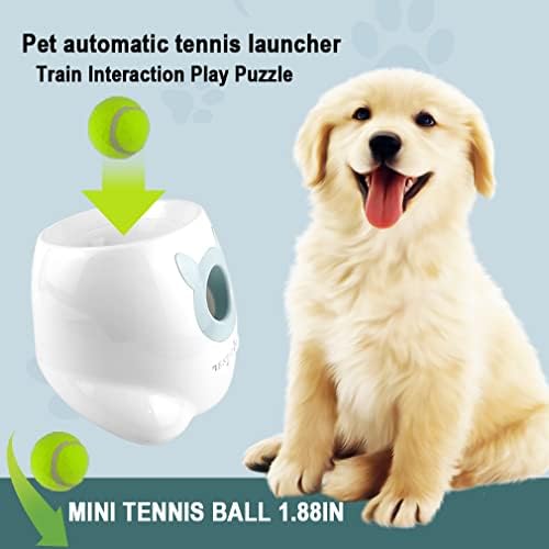 BestZone Interactive Automatic Ball Launcher para cães, máquina de atirador para cães de tamanho pequeno e médio, 6 bolas incluídas