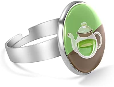 Anel banhado para mulheres, anel aberto elegante ajustável, chá de chá de chá