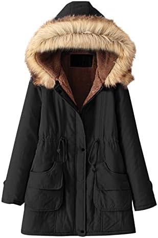 SGASY Women Winter Horded Harm Coat Capoled Parkas Fleece Outwear Jaqueta revestida de algodão sobretudo com bolsos