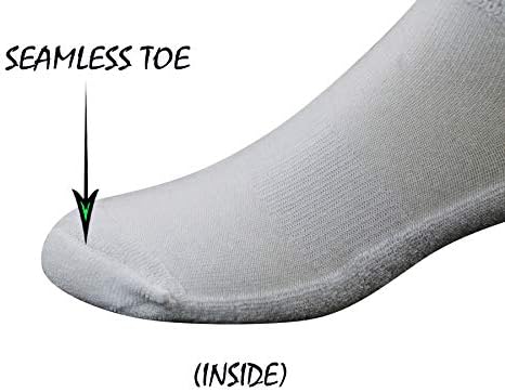 Yomandamor Mens Algodão Diabético de Meias Cutadas com dedo do pé sem costura, 5 pares