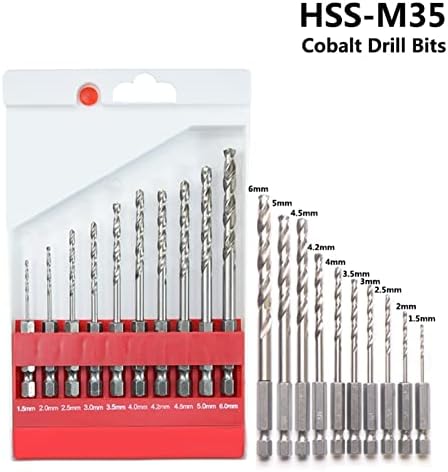 Mountain Men Twist Drill 10pcs 1,5-6mm Bits de broca de cobalto Conjunto HSS Twist M35 Bit para aço inoxidável 1.5/2/2,5/3/3,5/4/4.2/4.5/5/6mm