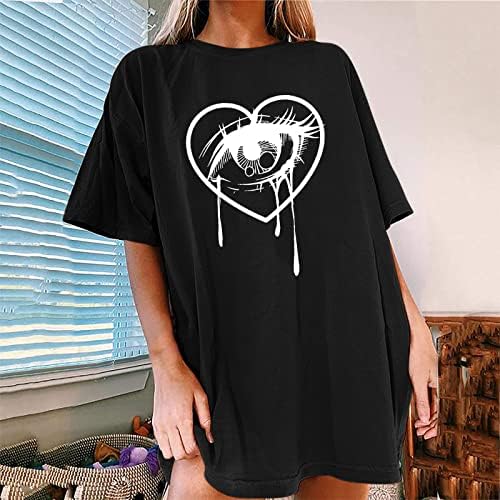 Camisa do dia dos namorados Mulheres Mulheres Vintage Camisetas Tripadas de Coração 2022 Casual Casual Raglan Tees