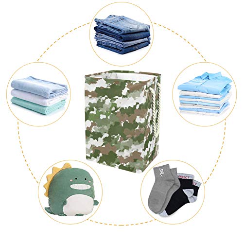 Cestas de lavanderia retangulares de camuflagem em aquarela, caixas de armazenamento de armazenamento, cesta de armazenamento