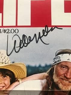 Magazine de Willie Nelson emoldurada autógrafo com certificado de autenticidade