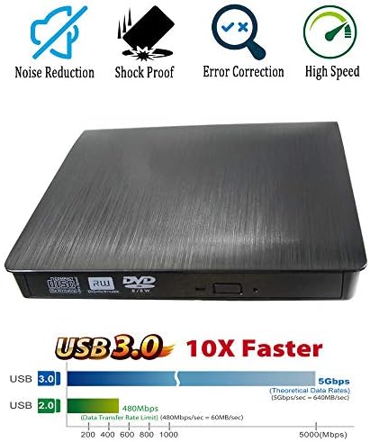 USB 3.0 DVD externo CD ROM Drive óptica, para Dell Gaming Laptop Inspiron 15 7000 3000 5000 G7 G3 G5 15 17 3590 7590 7790