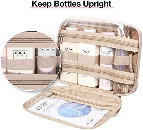 Bagsmart Bolsa de higiene pessoal pendurada Organizador de maquiagem com TSA Saco de maquiagem de bolsa cosmética aprovada para produtos
