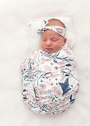 Vollmic recém -nascido Baby Girl Swaddle and Head Band