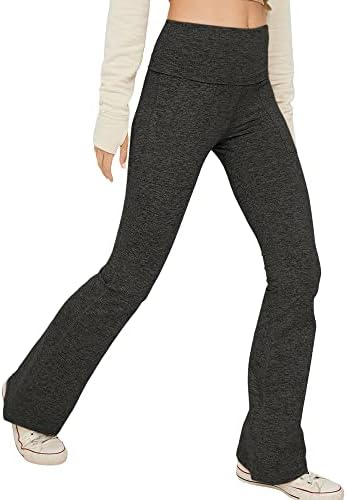 Gyiefcg feminino flee leggings super altos bolso dobrável bolso de ioga de comprimento completo calças de exercícios