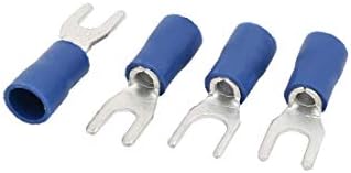 X-Dree 20 conjuntos AWG 12-10 Terminais de crimpagem de crimpagem U Conectores de arame isolados Spade Blue (20 conjuntos