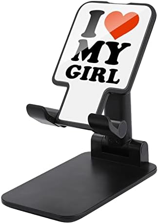Eu amo minha garota, telefone celular dobrável, suporte durável, suporte de altura de ângulo ajustável para a mesa