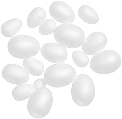 Sewacc 150 PCs Páscoa ovos de espuma de páscoa Diy Presente Branco Ornamento Decoração Branca Simulação Ovo Branco Poliestireno Ovos Craft Ovos de Festival Decoração de Páscoa Toys de Pásco