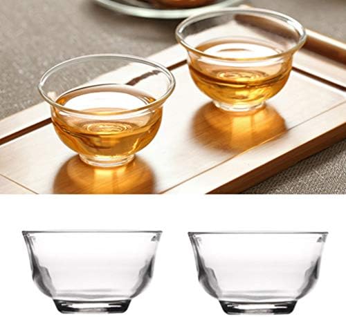 FRCOLOR 5PCS Copos de chá de vidro, copo de chá de kung fu conjunto mini xícara de chá chinesa xícara de chá para a loja de chá em