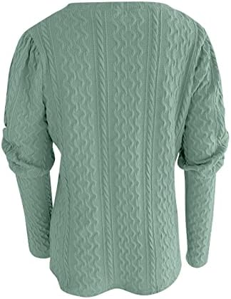 Pullover de queda de outono feminino Tops de suéter de malha casual de manga longa