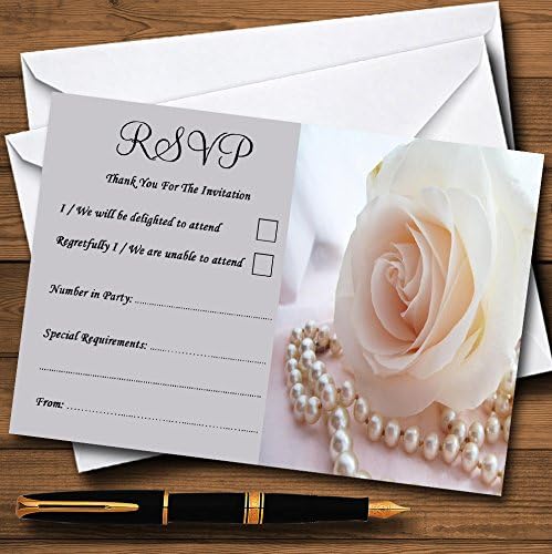 Lilac Rose Pearls Personalizou Cards RSVP