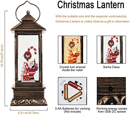 Decorações de Natal Globo de neve Lanternas de Natal decorativas Christma Water Globe Decoração de Natal Lanternas